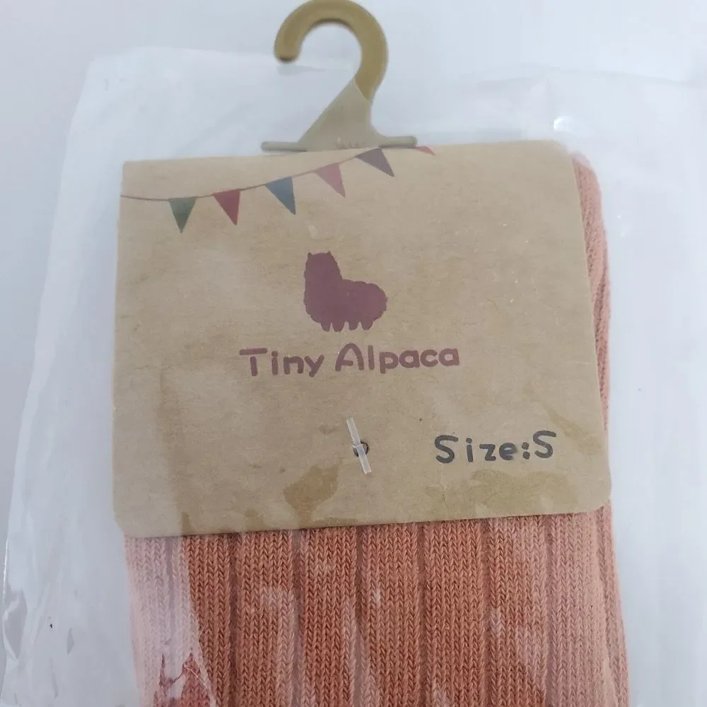 NWT Tiny Alpaca Orange & Green Cactus Socks